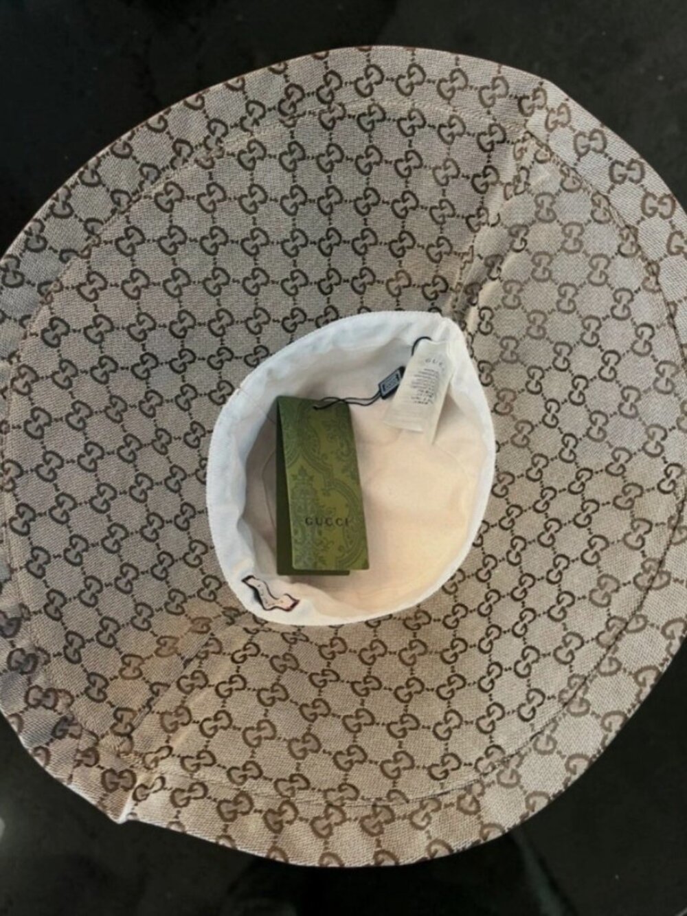 Gucci Beige GG Logo Wide-Brim Bucket Hat (Medium 57cm) - Picture 3 of 9